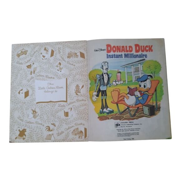 Disney Little Golden Book: Donald Duck Instant Millionaire - Picture 2 of 2